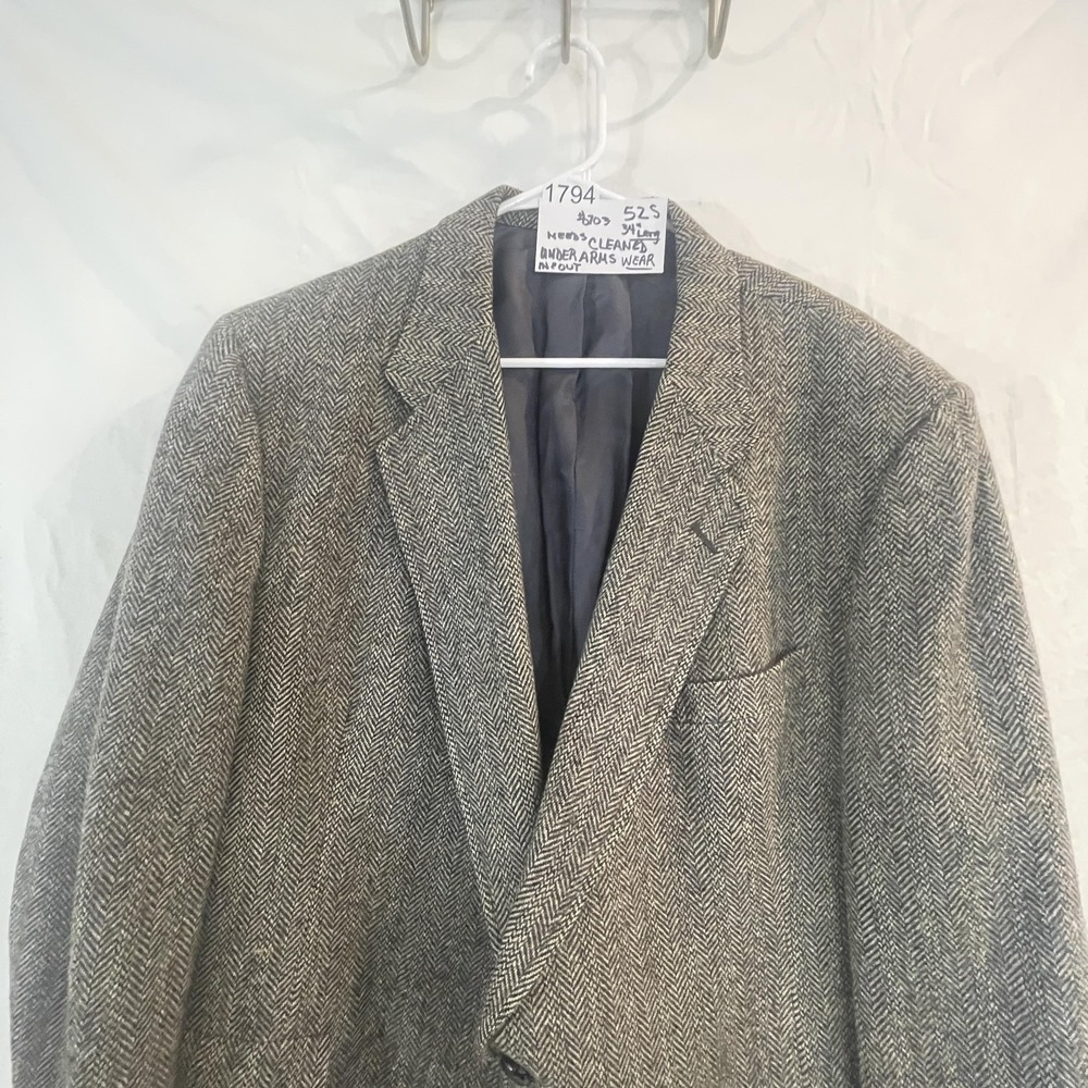 Austin Manor Sport‎ Coat Mens 42R Brown Herringbone Tweed Blazer Elbow Patches